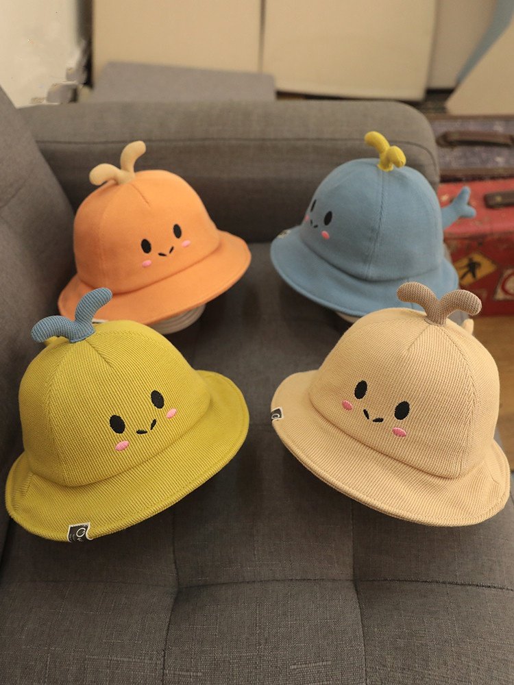 可爱婴儿帽子春秋薄款女孩小孩纯棉男宝宝渔夫帽遮阳春款幼儿童帽