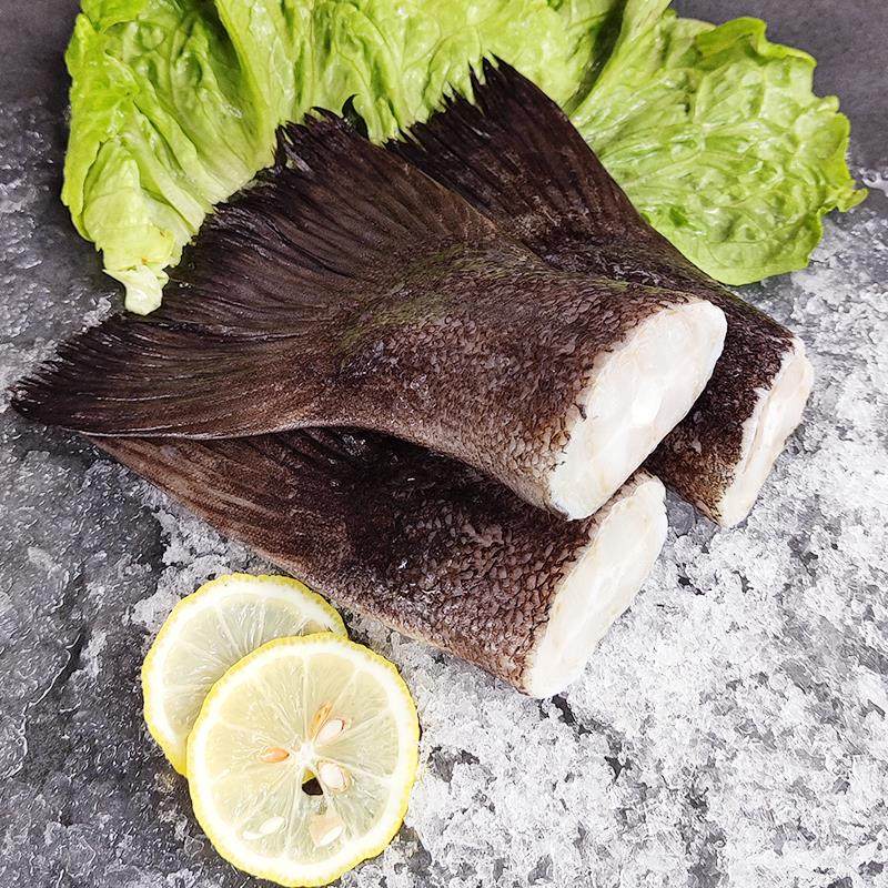 鸦片鱼尾新鲜大鲽鱼尾冷冻深海碟鱼尾烧烤半成品宝宝商用海鲜水产(去