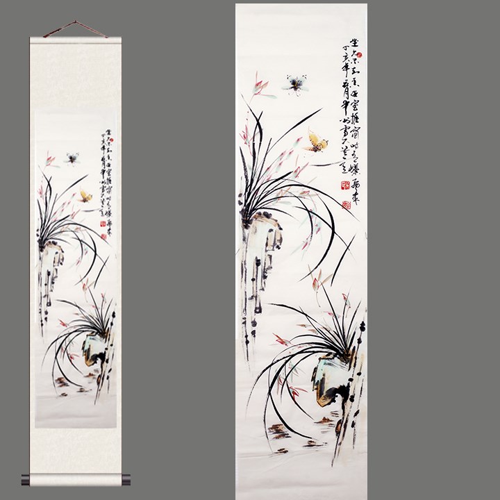 国画已装裱卷轴图片