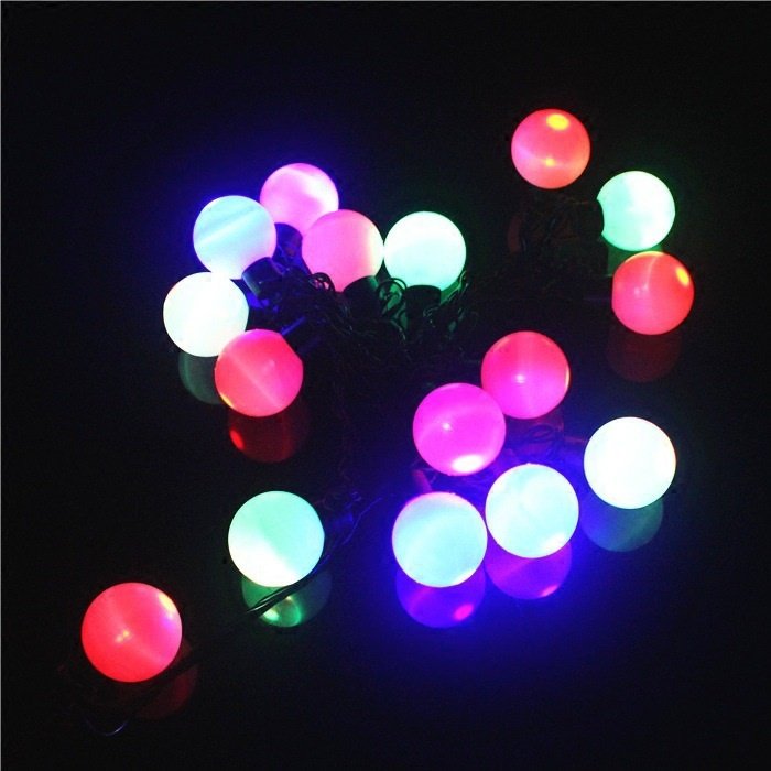 led节日彩灯串圣诞灯满天星婚庆七彩插花灯串圆珠泡圆球彩球彩