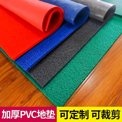 pvc喷丝红色塑料地垫图片