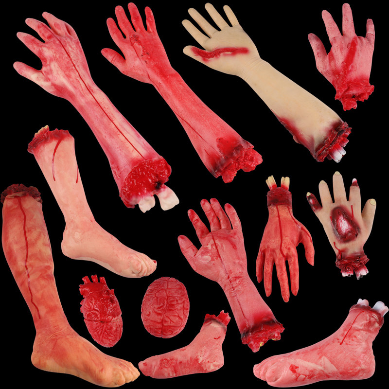 一折血浆道具_道具万圣节玩具恐怖血手假手假血断手仿真断脚装饰鬼节