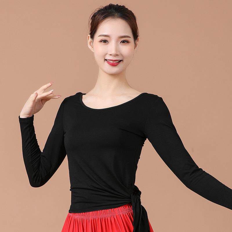 广场舞服装上衣女民族风舞蹈服装表演服莫代尔跳舞衣服单件舞服