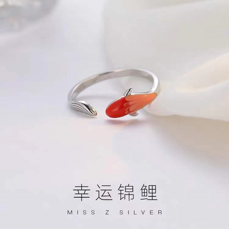 925银好运锦鲤戒指女小众设计银戒指女时尚个性戒指2021年新款潮在类目 饰品/流行首饰/时尚饰品新, 半宝晶石, 绿松石, 戒指/戒面中 - 来自Buy2taobao.com提供专业的淘宝代购服务