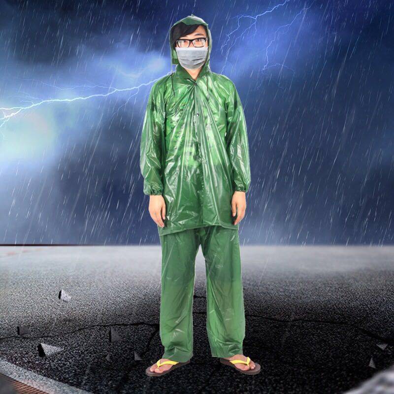 pvc雨衣雨裤分体套装非一次性雨衣透明采茶防汛牛筋海胶加厚工地