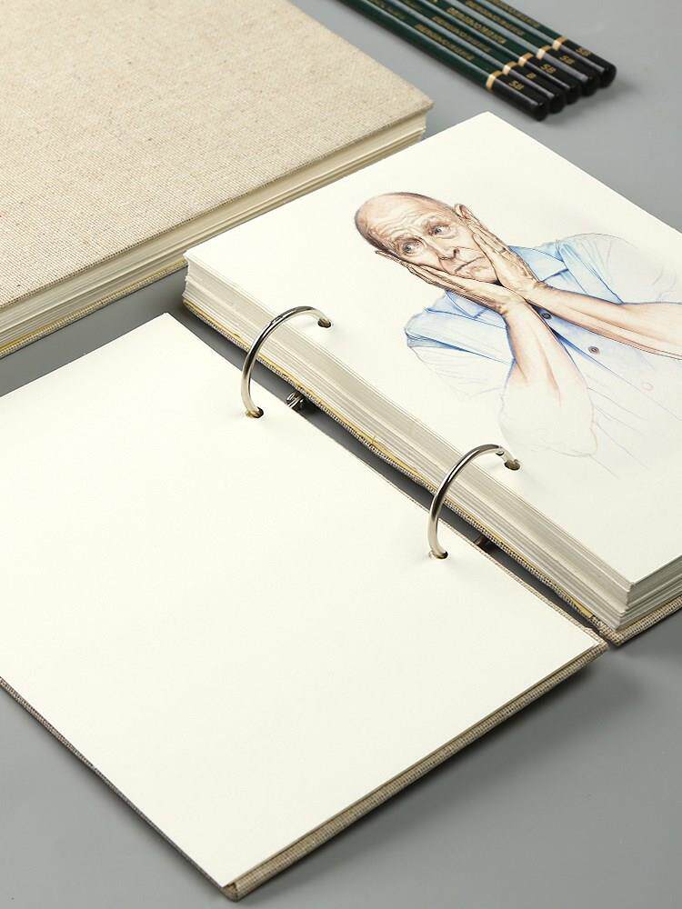 素描本8k活页可拆卸学生用速写本a4水彩本手绘手帐本加厚16k彩铅