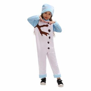 雪人冬季睡衣款冰雪奇缘雪宝cos角色扮演儿童演出服圣诞节服装