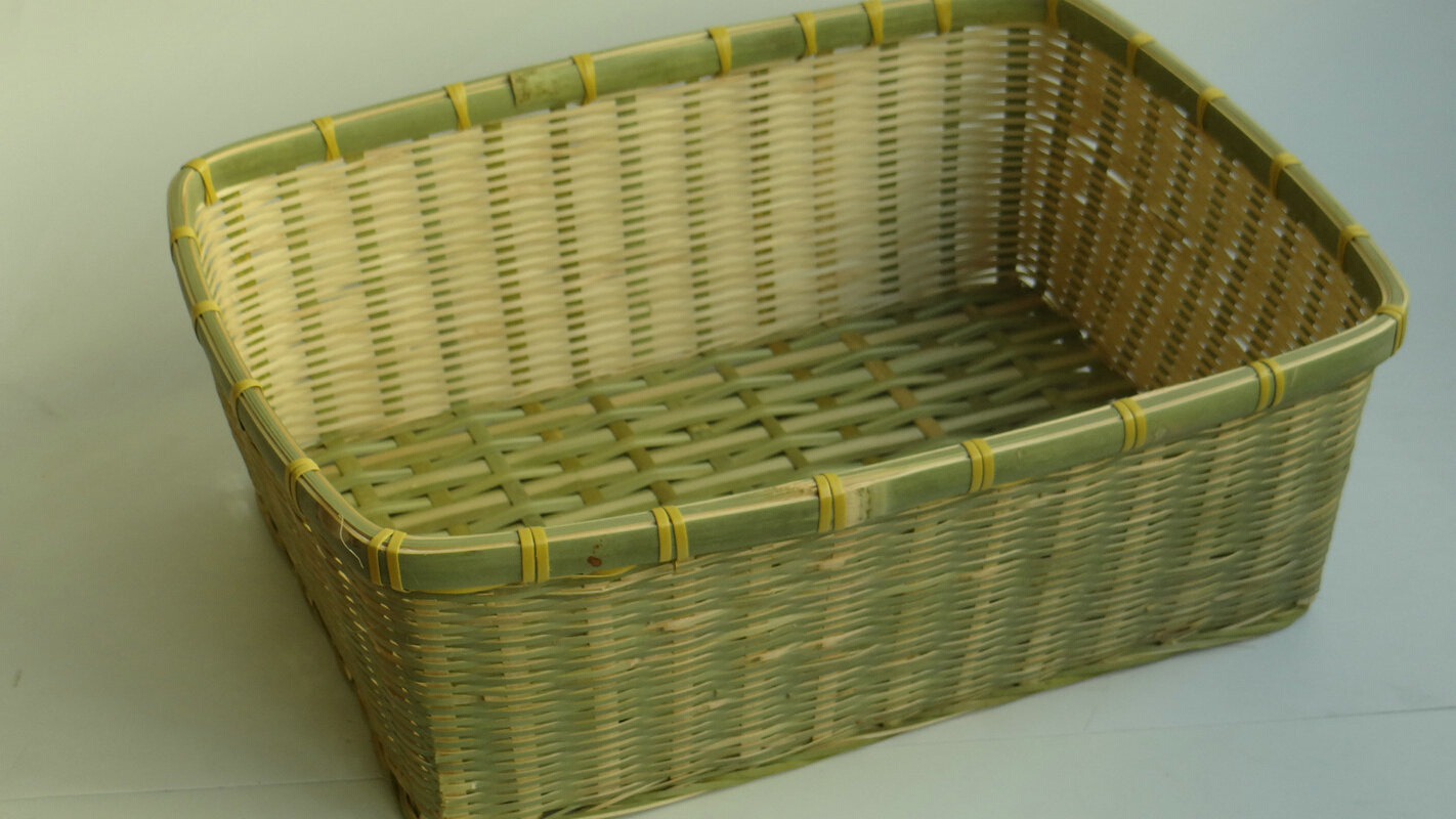 子竹方纳品编竹筐形篮筐j形篓长筐竹竹方竹工长收箩用日商手制本