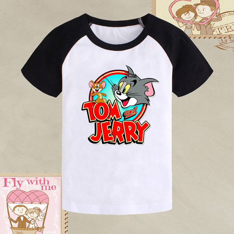 8猫和老鼠童装儿童短袖t恤夏装男孩宝宝汤姆猫杰瑞衣服男童白色潮已售