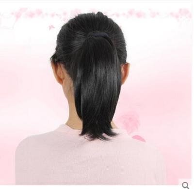 正品假发短发绑带式梨花短卷发马尾真发长卷发抓夹式卷马尾真人发