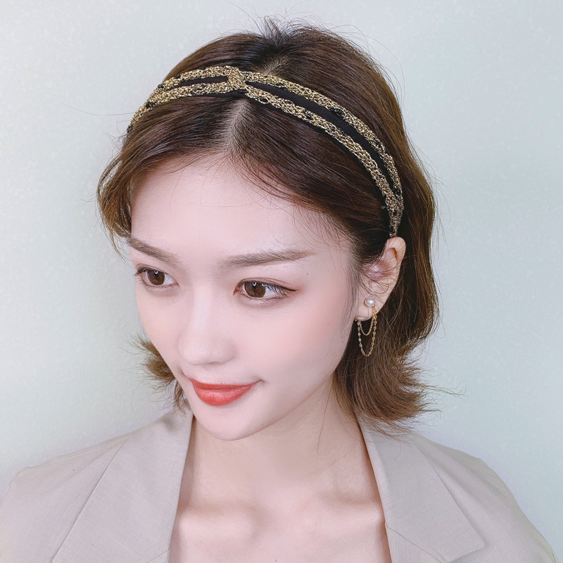 韩国发箍女百搭外出网红简约气质头箍发窟黑色韩系韩式短发成人