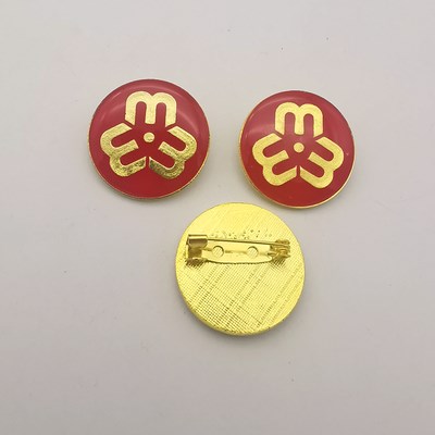 文明妇联胸针徽章联合会妇女巾帼会议活动金属胸花礼品胸章标志岗