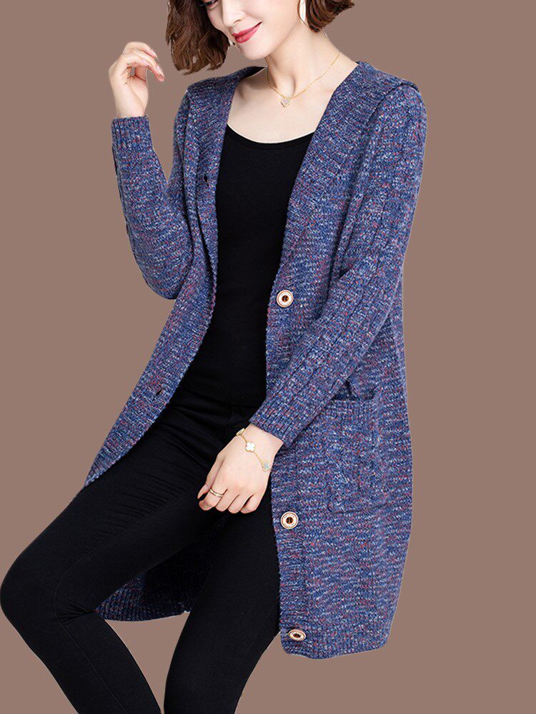 粗毛线毛衣外套女开衫春秋女士宽松中长款花线针织衫上衣披肩外搭