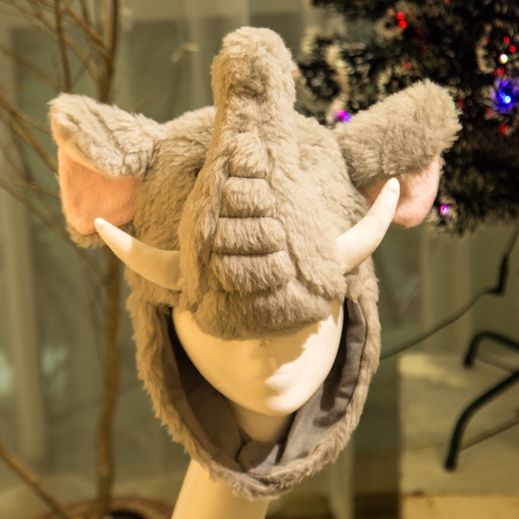 大象毛绒帽子动物玩具公仔儿童成人宝宝婴儿聚会活动表演头套头饰