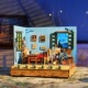 同趣拼装梵高的卧室积木手工diy小屋拼图玩具立体模型木质小房子