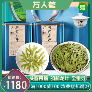 2024年明前头采龙井 茶芽特级高山云雾绿茶散装茶叶礼盒装旗舰店