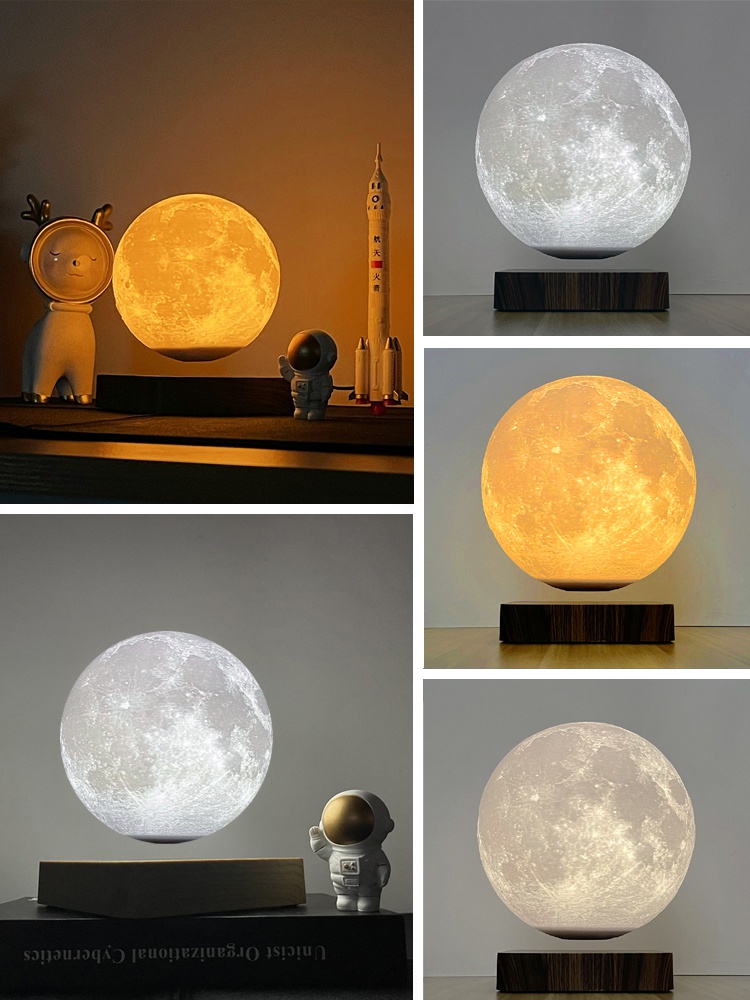 磁悬浮月球灯月亮灯卧室创意悬浮悬空星球星空台灯氛围床头小夜灯