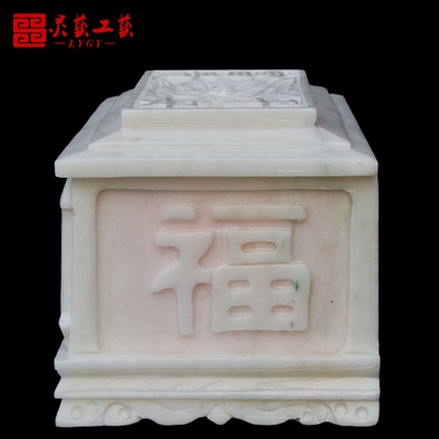 汉白玉骨灰盒玉石水晶男女款富贵平安代代富贵大理石棺材
