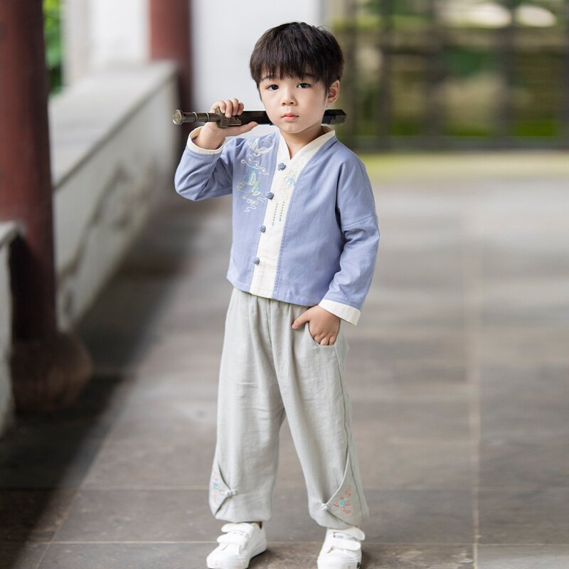 男童汉服秋款古风唐装小男孩复古中式古装宝宝中国风改良上衣童装