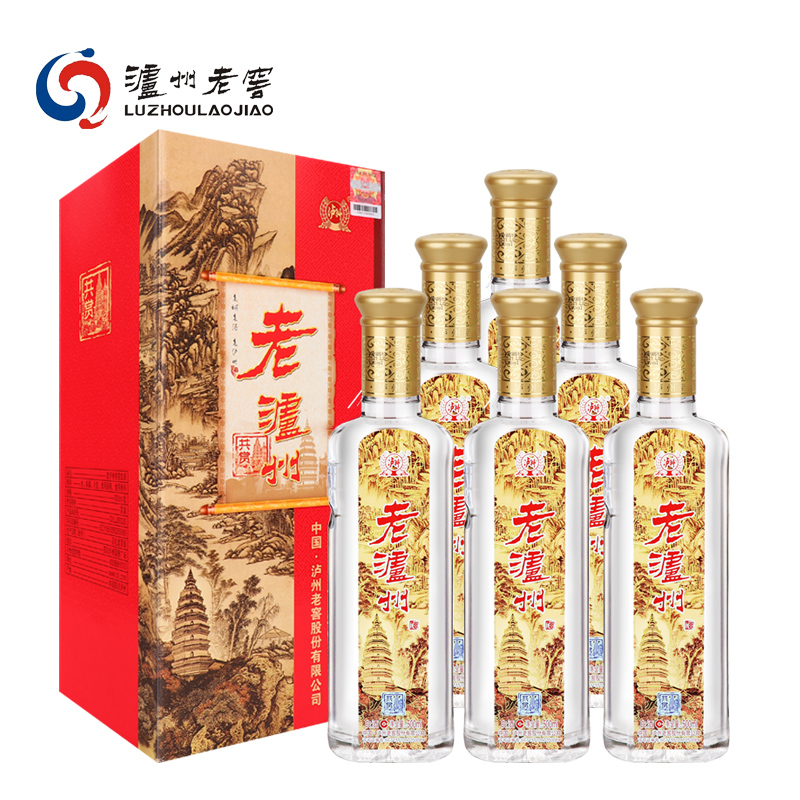泸州老窖老泸州共赏52度白酒浓香型500ml*6瓶整箱装高度送礼盒