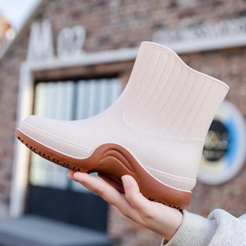 雨靴女时尚款外穿潮流洋气水鞋女干活夏天好看日系雨鞋大人防水鞋