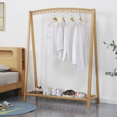 正品实木衣架落地卧室衣帽架北欧简约现代挂衣架家用小户型创意衣