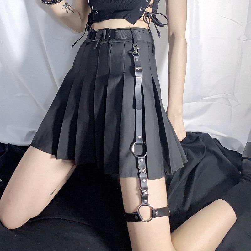大腿绑带装饰朋克绑带夏季ins原宿风机能暗黑腿环土酷蹦迪裙子配