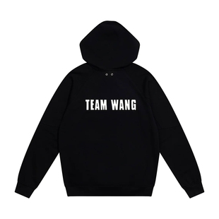 TEAM WANG 秋冬王嘉尔同款帽衫字母印花logo男女宽高级感连帽卫衣