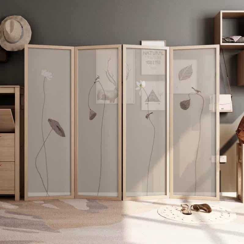 屏风卧室遮挡床边美容院隔断养生会所仿古复古风中式客厅入门玄关