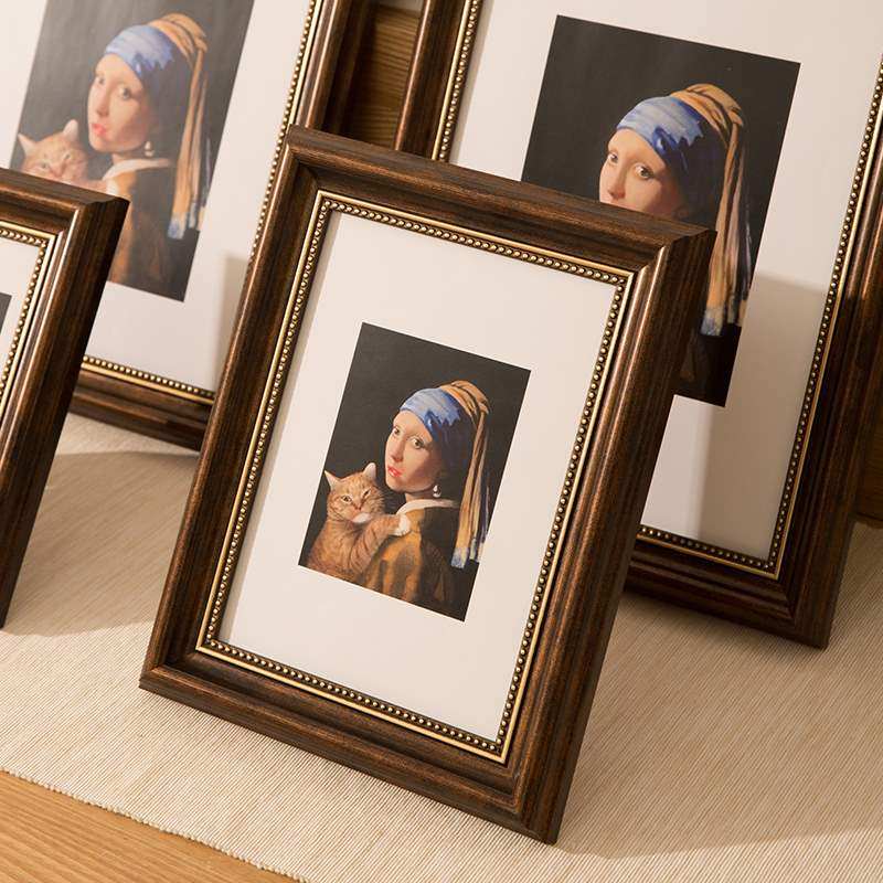 照片10复古美式画框外框挂墙7寸8寸寸12寸6冲印洗加相框摆台竖横