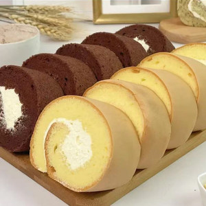 奶油蛋卷蛋糕图片