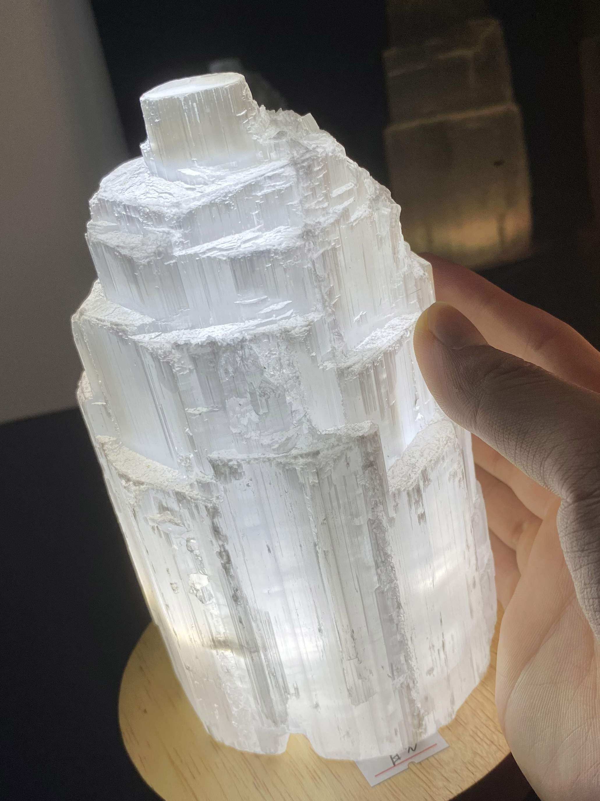 石膏灯塔疗愈石能量之门白石膏装饰品摆件摩洛哥天然摆件