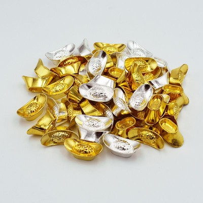 风水元宝合金小元宝摆件大小号金元宝银元宝实心供奉财神招财旺.