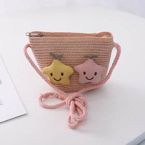 儿童手工手提包宝宝草编包包单肩包女童编织斜跨包h小背包出门方