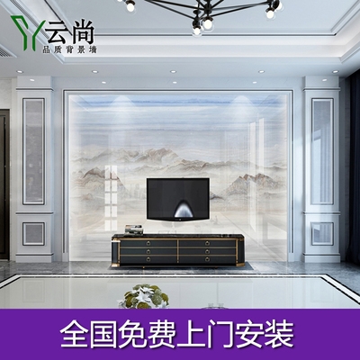 瓷砖新轻奢大理石影视中式 大石墙背景墙背景墙微晶石材电视客厅板