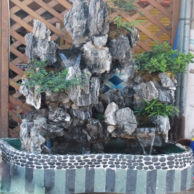 鱼池户外别墅假山景观图片