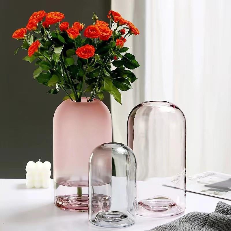 欧式简约创意唯美玻璃花瓶ins客厅餐桌小口家居鲜花插花瓶工艺品
