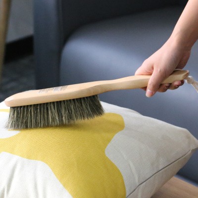 大号猪鬃毛床刷实木长柄图片