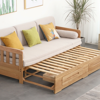 橡木沙发推拉沙发床图片