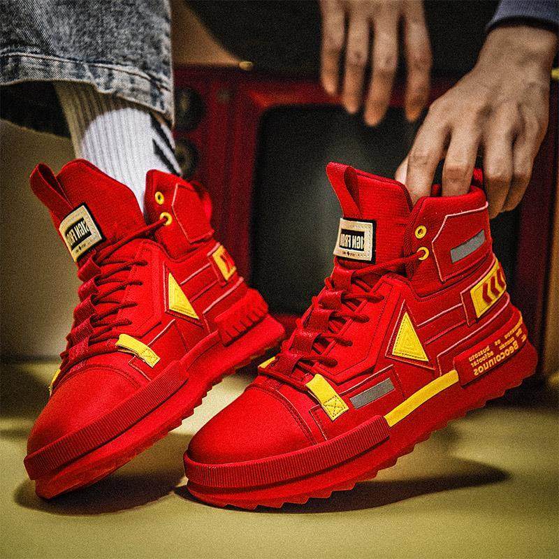 aj男鞋网红超火牛年本命年潮牌空军一号高帮运动红色新年限定潮鞋