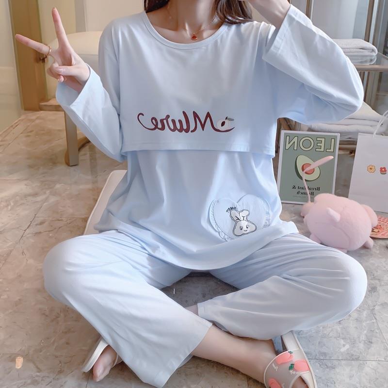 月子服春秋款产后9月份孕妇孕期产妇喂奶哺乳大码a类家居服睡衣冬