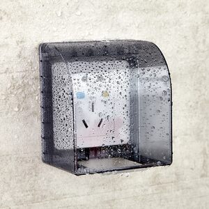 黏贴加高加厚86型智能马桶防水插座卫生间插板防水罩墙壁防溅水.