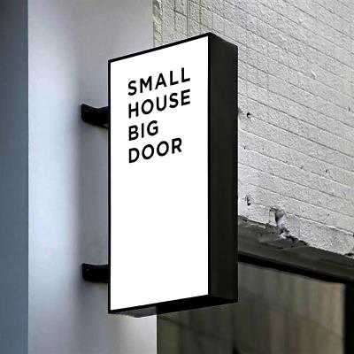 铁艺户外双面简约灯箱广告牌挂墙式门头招v牌长方形服装店奶茶定