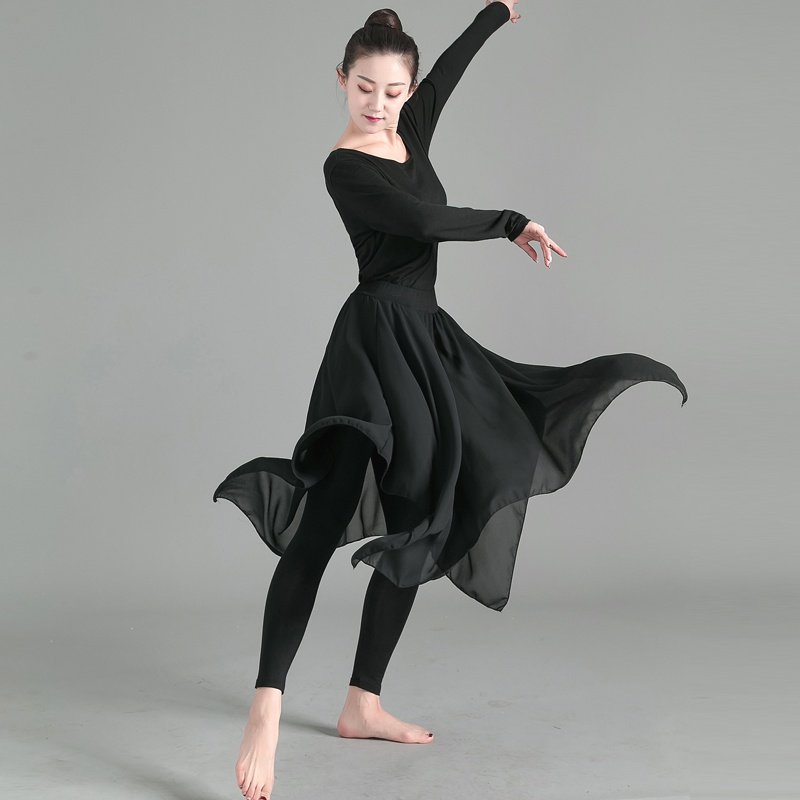 出典练功蹈裙大裤古舞蕾纺拉服女功服现.练成舞芭舞代丁人演雪摆