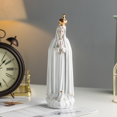 玫瑰法蒂玛圣母玛利亚圣像天主教圣物教堂家庭雕像陶瓷礼饰品摆.