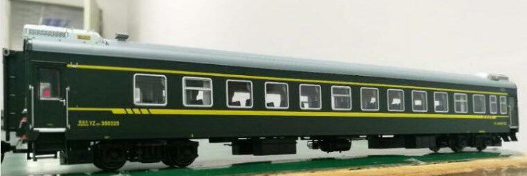 韩国客车模型火车n27绿色yz25g硬座车灯涂装火车模型