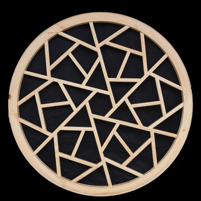 新品东阳木雕中式仿古镂空实木吊顶圆形窗户花窗花格客厅隔断灯t