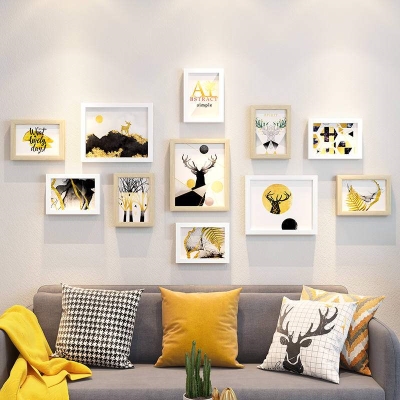 墙贴画框上墙壁挂画照片墙装饰免打孔毕业照卧室餐厅壁画海报框.