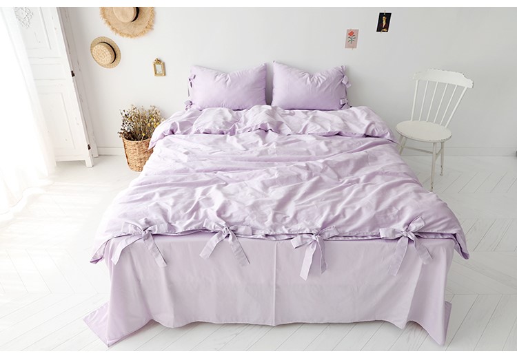 床品四件套浅紫色图片