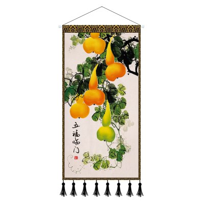 吉祥葫芦大号挂毯客厅玄关中堂挂画餐厅电表箱遮挡挂布风水画壁.